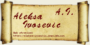 Aleksa Ivošević vizit kartica